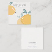 Carte De Visite Carré Écran d'oreille au citron Abstrait et gras (Devant / Derrière)