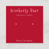 Carte De Visite Carré Écran d'oreille blanc de Noël classique (Devant)