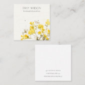 Carte De Visite Carré Écran d'oreille Botanique Rustique Jaune Fleur sau (Devant / Derrière)