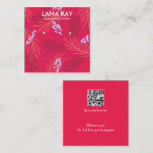 Carte De Visite Carré Écran d'oreille botanique tropical moderne (Devant / Derrière)