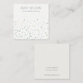 Carte De Visite Carré Écran d'oreille écossais Confetti Aquarelle verte (Devant / Derrière)