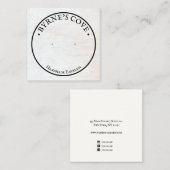 Carte De Visite Carré Écran d'oreille en bois blanc rustique (Devant / Derrière)