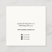 Carte De Visite Carré Écran d'oreille en bois blanc rustique (Dos)