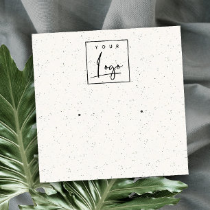 Carte De Visite Carré Écran d'oreille en céramique blanche douce