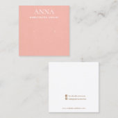 Carte De Visite Carré Écran d'oreille en cuir rose Pêche (Devant / Derrière)