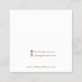 Carte De Visite Carré Écran d'oreille en cuir rose Pêche (Dos)