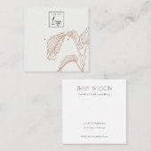 Carte De Visite Carré Écran d'oreille en Feuille de palmier en terre cui (Devant / Derrière)