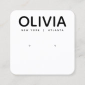 Carte De Visite Carré Écran d'oreille en gras blanc moderne (Devant)