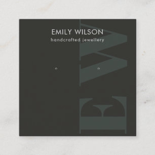 Carte De Visite Carré Écran d'oreille en noir foncé rustique