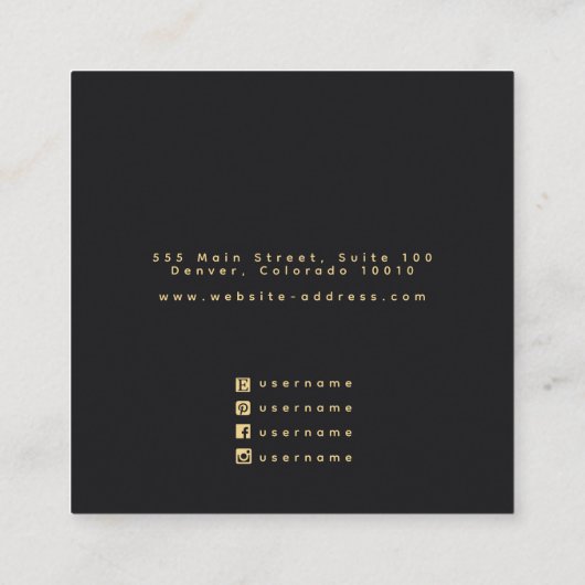 Carte De Visite Carré Écran d'oreille Enchantée Ravens Witchy (Dos)