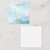 Carte De Visite Carré Écran d'oreille Glamour Blue Bokeh Bijoux (Devant / Derrière)