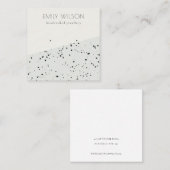 Carte De Visite Carré Écran d'oreille gris noir Terrazzo Texture (Devant / Derrière)