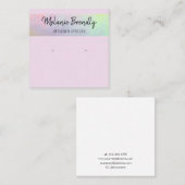 Carte De Visite Carré Écran d'oreille holographique rose tendance (Devant / Derrière)