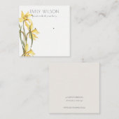 Carte De Visite Carré Écran d'oreille mignon Jaune Daffodil Floral (Devant / Derrière)