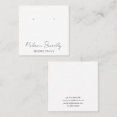 Carte De Visite Carré Écran d'oreille minimal à bijoux chic (Devant / Derrière)