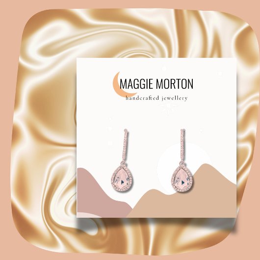 Carte De Visite Carré Écran d'oreille moderne de paysage lunaire