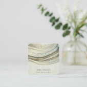 Carte De Visite Carré Écran d'oreille moite vert bleu Agate Terre (Debout devant)