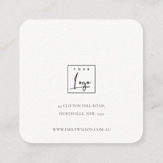 Carte De Visite Carré Écran d'oreille moite vert bleu Agate Terre (Dos)