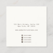 Carte De Visite Carré Écran d'oreille noir blanc (Dos)