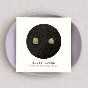 Carte De Visite Carré Écran d'oreille noir blanc