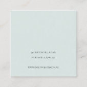 Carte De Visite Carré Écran d'oreille Pastel Blue Green Foliage Bunch (Dos)