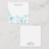 Carte De Visite Carré Écran d'oreille pour bijoux en fleurs bleues (Devant / Derrière)