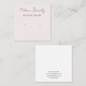 Carte De Visite Carré Écran d'oreille rose vif moderne bijoux (Devant / Derrière)