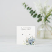 Carte De Visite Carré Écran d'oreille souple bleu vert brillant (Debout devant)