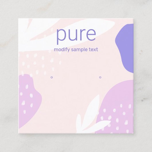 Carte De Visite Carré Écran Lavande Rose Époux À Porter Bijoux (Devant)