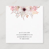 Carte De Visite Carré Écran moderne de bijoux floraux rose (Dos)