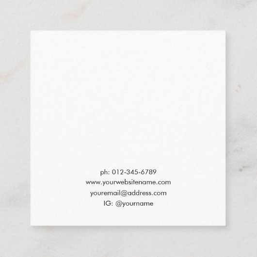 Carte De Visite Carré Écran moderne tendance de nom chic Bijoux (Dos)
