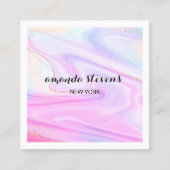 Carte De Visite Carré Écran Unique Holographique Arc-en-ciel (Devant)