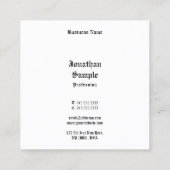 Carte De Visite Carré Écriture calligraphique classique aspect rétro noi (Dos)