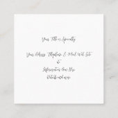 Carte De Visite Carré Écriture manuscrite classique Nom élégant Rose Gol (Dos)