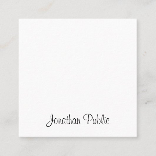 Carte De Visite Carré Écriture manuscrite élégante professionnelle moder (Devant)