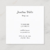 Carte De Visite Carré Écriture manuscrite moderne élégante Nom Modèle (Dos)