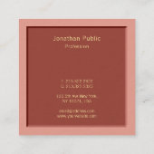 Carte De Visite Carré Écriture manuscrite moderne Modèle professionnel é (Dos)