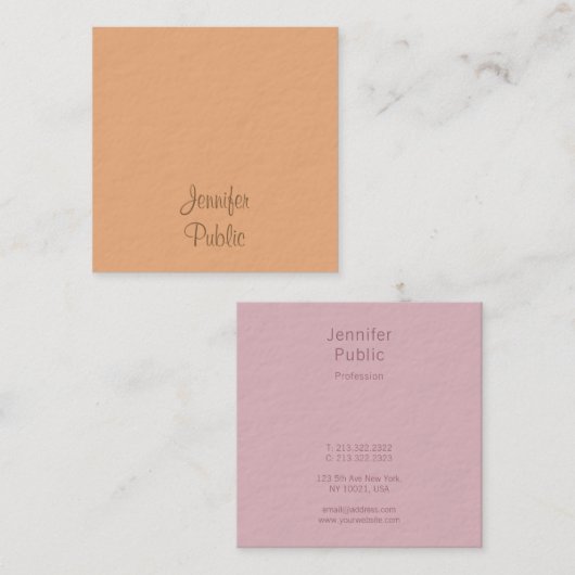 Carte De Visite Carré Écriture manuscrite Nom du script Moderne Modèle é (Devant / Derrière)