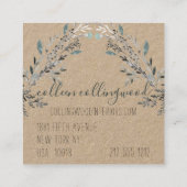 Carte De Visite Carré Écriture manuscrite papier Kraft moderne professio (Dos)