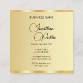Carte De Visite Carré Écriture manuscrite personnalisée Script Faux Gold (Dos)