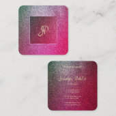 Carte De Visite Carré Écriture manuscrite Script Modern Elite Parties sc (Devant / Derrière)