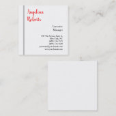 Carte De Visite Carré Écriture tendance professionnelle simple minimalis (Devant / Derrière)