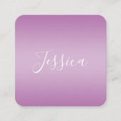 Carte De Visite Carré Editable Soft Mauve Ombre & White Text Script (Devant)