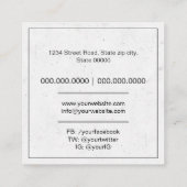 Carte De Visite Carré Éditeur (Dos)