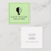 Carte De Visite Carré Éditeur de symbole d'idée de bulbe légère (Devant / Derrière)