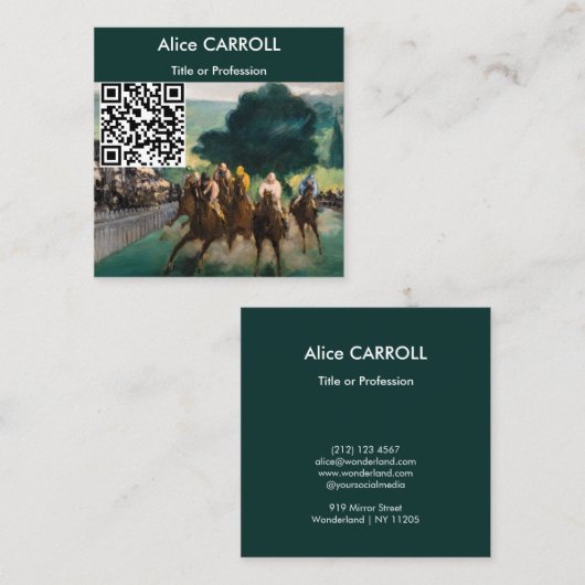Carte De Visite Carré Edouard Manet - Les courses à Longchamp - Code QR (Devant / Derrière)