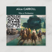 Carte De Visite Carré Edouard Manet - Les courses à Longchamp - Code QR (Devant)