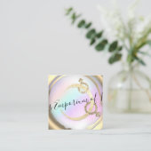 Carte De Visite Carré Éducation physique École intime Rose or rose (Debout devant)