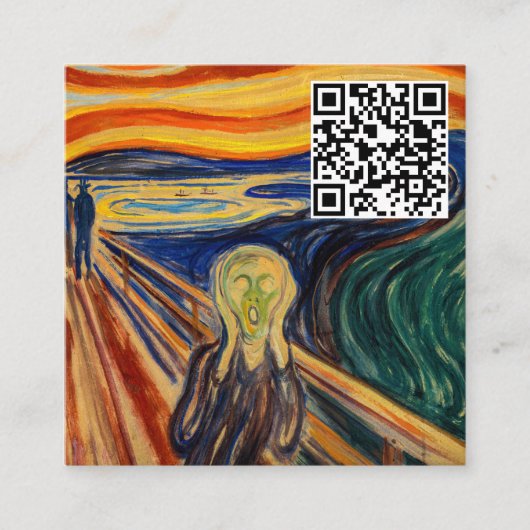 Carte De Visite Carré Edvard Munch - The Scream 1910 - QR Code (Devant)