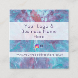 Carte De Visite Carré Effet de teinture marbré Abstrait